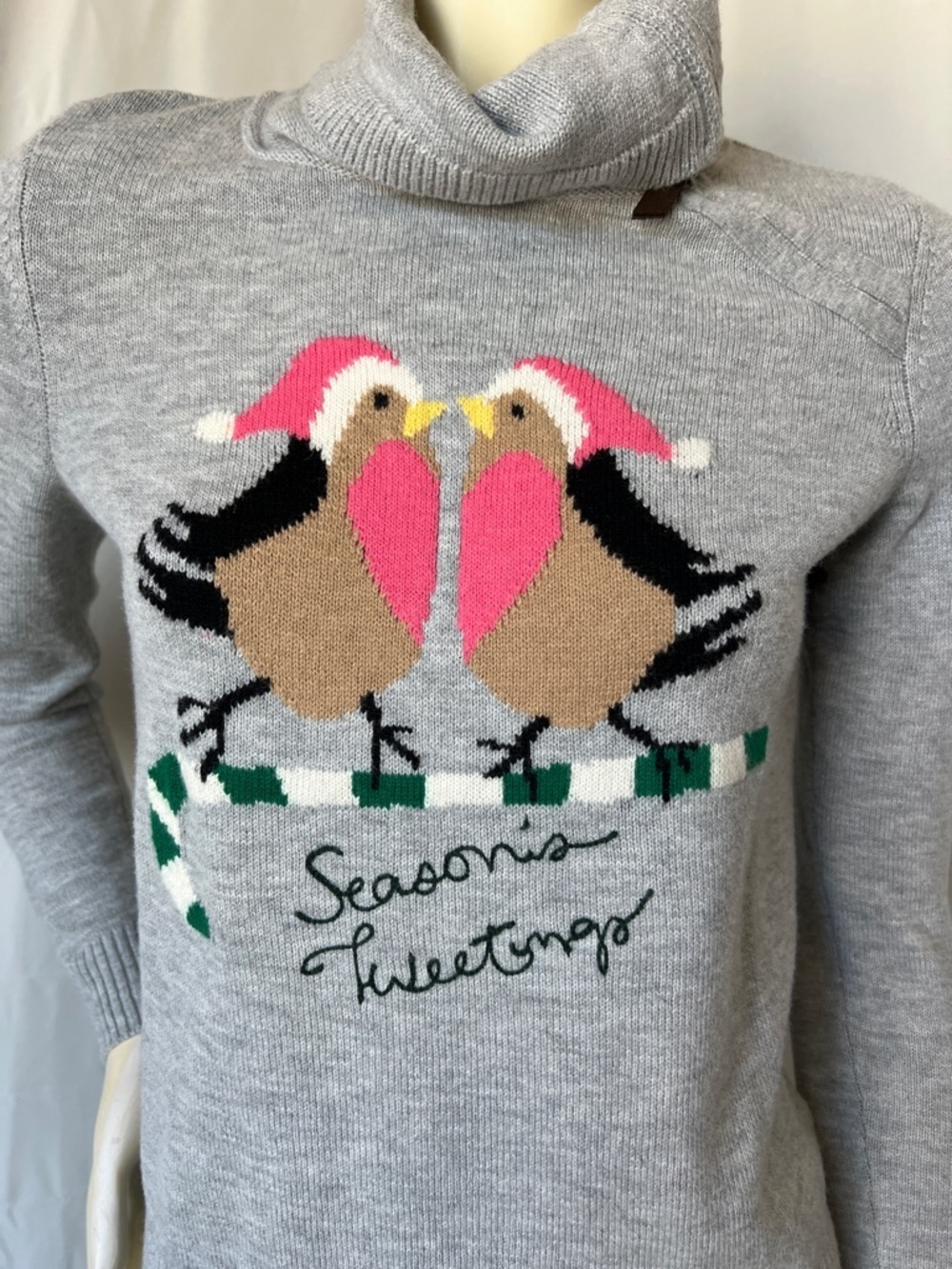 Talbots Knit Cowlneck Lambswool Blend Holiday Sweater - Picture 5 of 8